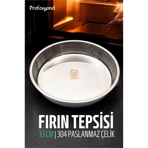 ModaCar Çelik Fırın Tepsisi 33 cm 304 Paslanmaz Çelik  
