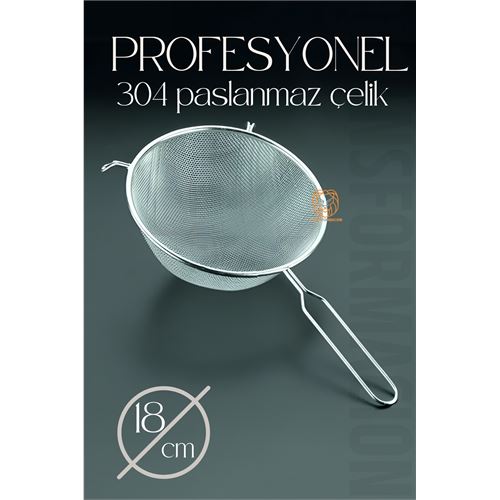 Modacar 18 Cm Süzgeç 304 Paslanmaz Çelik 