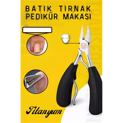 ModaCar Pedikür Makası Tırnak Batık Makası Titanyum Çelik Profesyonel  