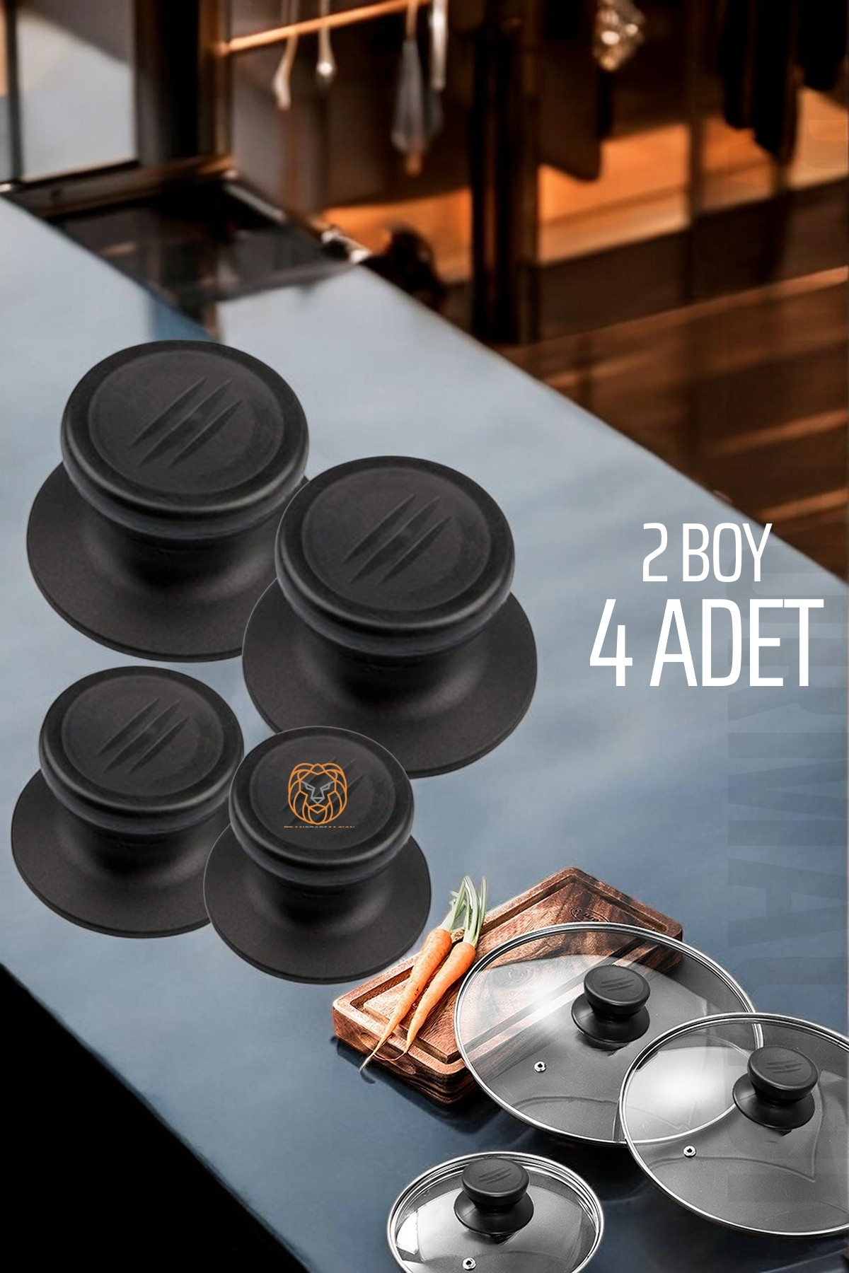 Tencere Tava Tepesi Tencere Tava Kapağı Tutucu 2 Boy 4 Adet  