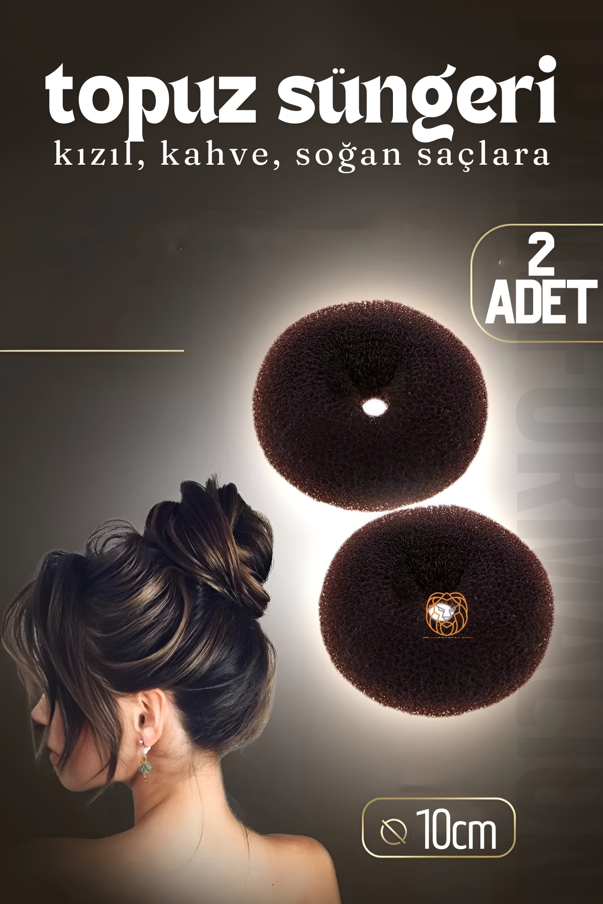 Kahve Saç Topuz Süngeri 2 ADET 10 CM Çap 4 cm Kalınlık  