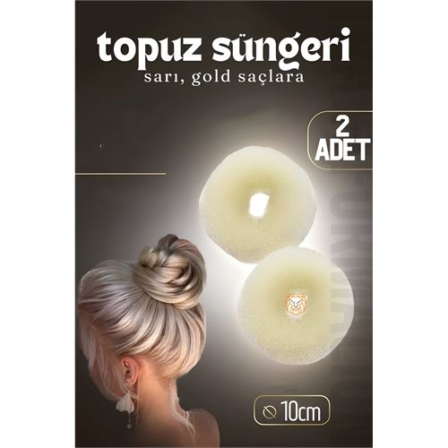 ModaCar Gold Saç Topuz Süngeri 2 ADET 10 CM Çap 4 cm Kalınlık  