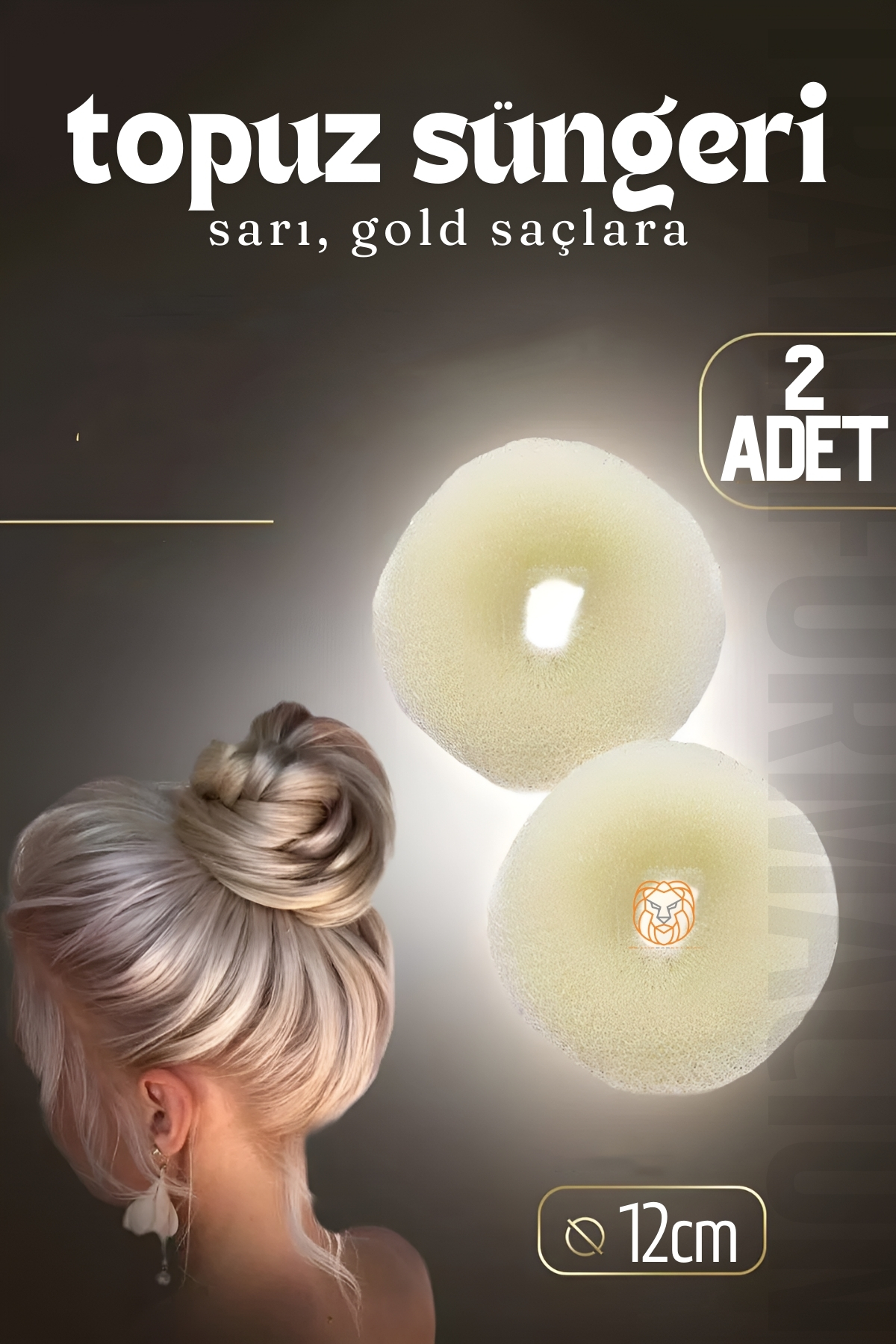 Gold Saç Topuz Süngeri 2 ADET 12 CM Çap 5 cm Kalınlık  