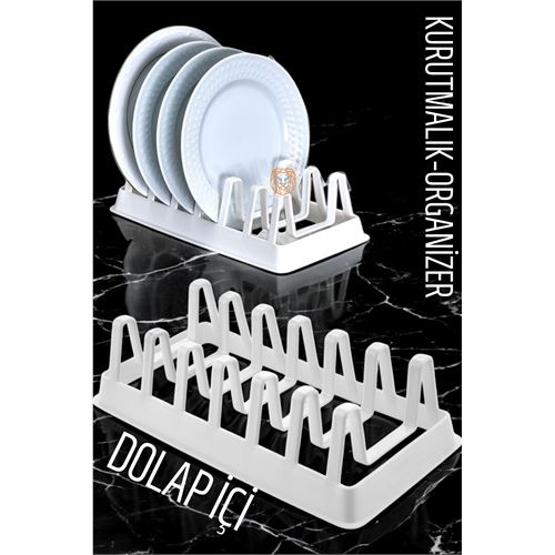 Modacar Tabak Düzenleyici Kurutmalık Dolap İçi Tencere Kapak Organizer BEYAZ 