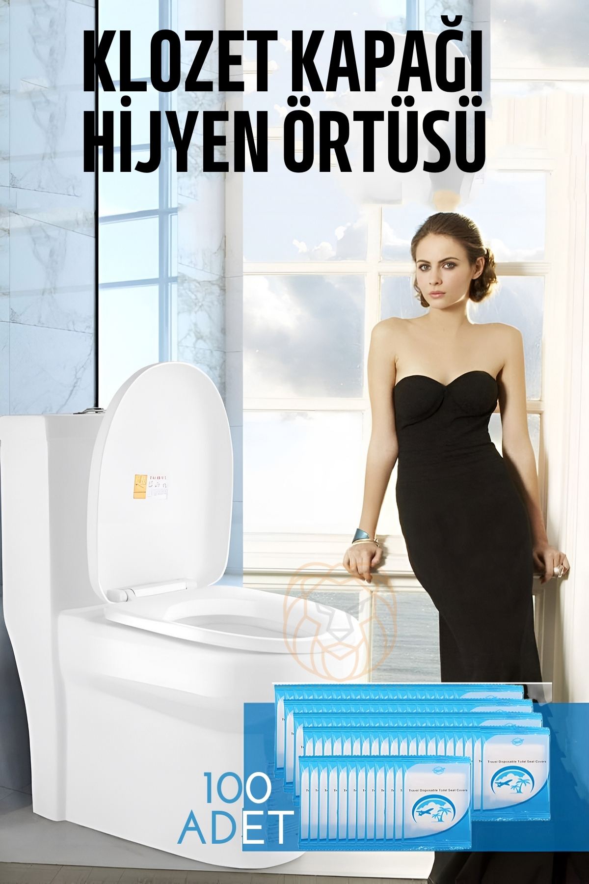 Klozet Kapağı Kılıfı Hijyenik Seyahat Tek Kullanımlık Klozet WC Örtüsü 100 ADET 721374