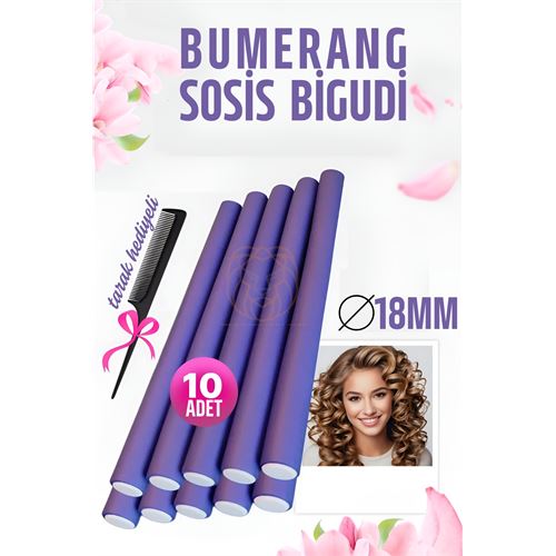 TransForMacion Bumerang Sosis Bigudi Tarak Seti 18 mm Kalınlık 10 Adet 721386