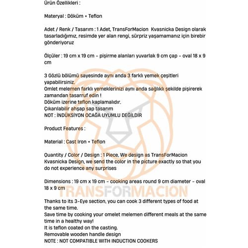 TransForMacion Omlet Tavası Teflon Döküm 721392  