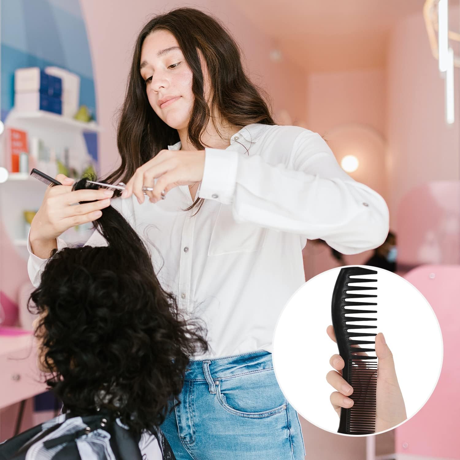 Geniş Diş ve İnce Diş Tarak Saç Şekillendirme, Düzeltme, Kesme  721396