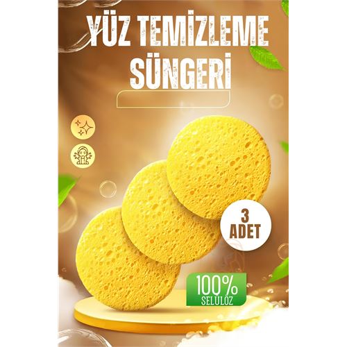 TransForMacion  Makyaj Temizlik Pedi Cilt Temizlik Süngeri Doğal Selülöz 3 ADET 721403