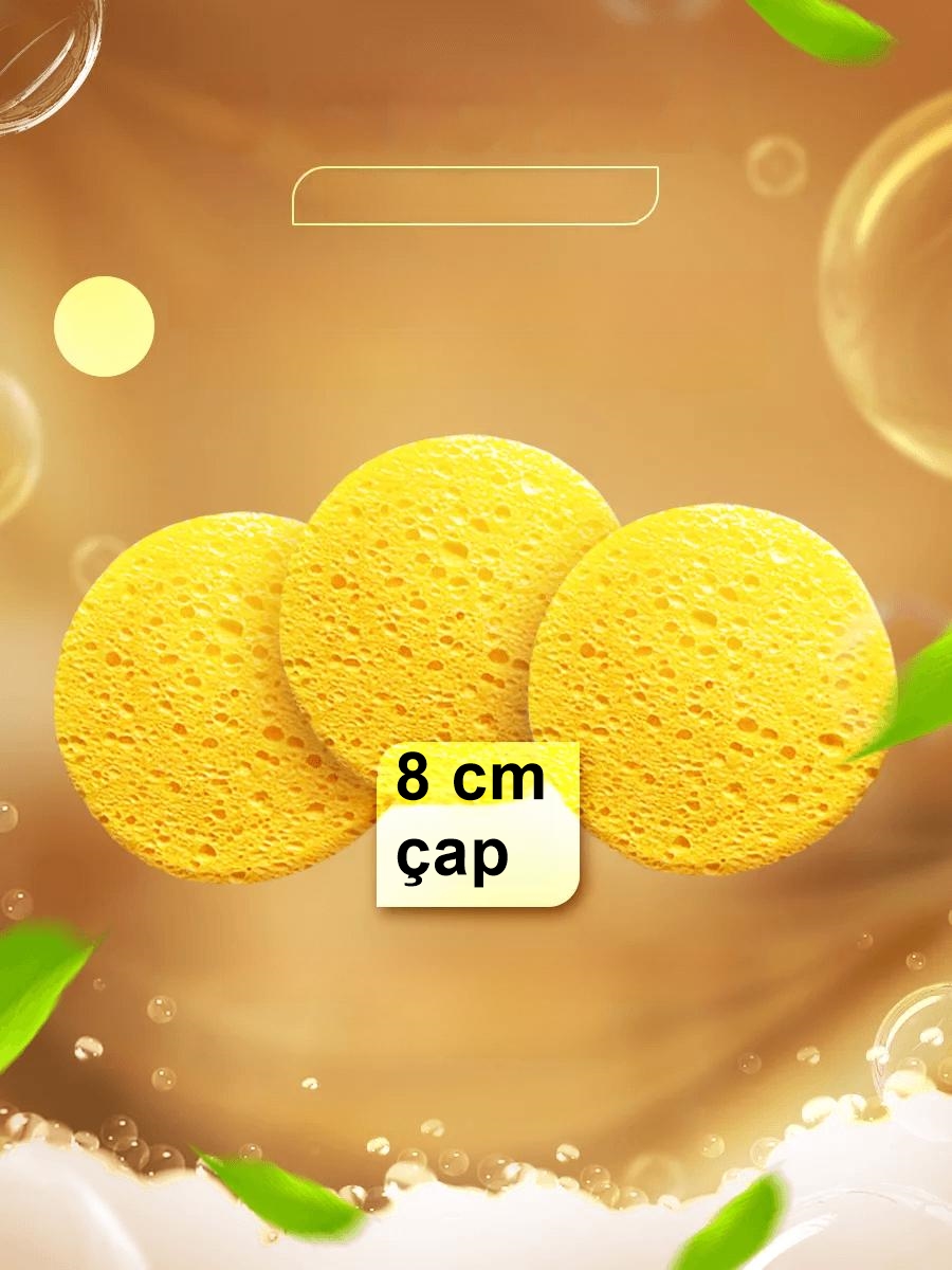  Makyaj Temizlik Pedi Cilt Temizlik Süngeri Doğal Selülöz 3 ADET 721403