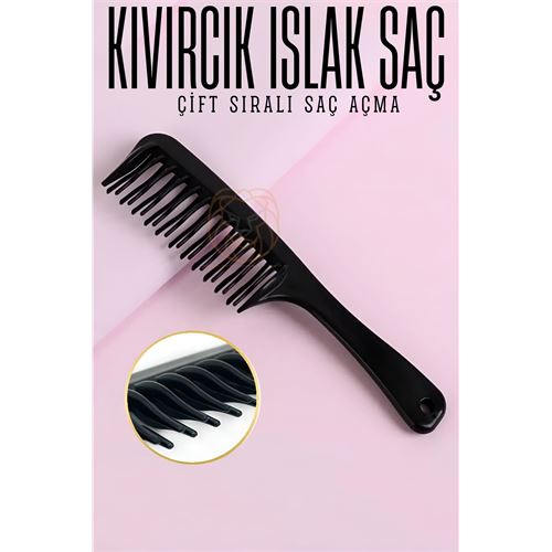 Transformacion Çift Sıralı Saç Açma Tarağı Uzun Kıvırcık Islak Saç Tarağı 721407