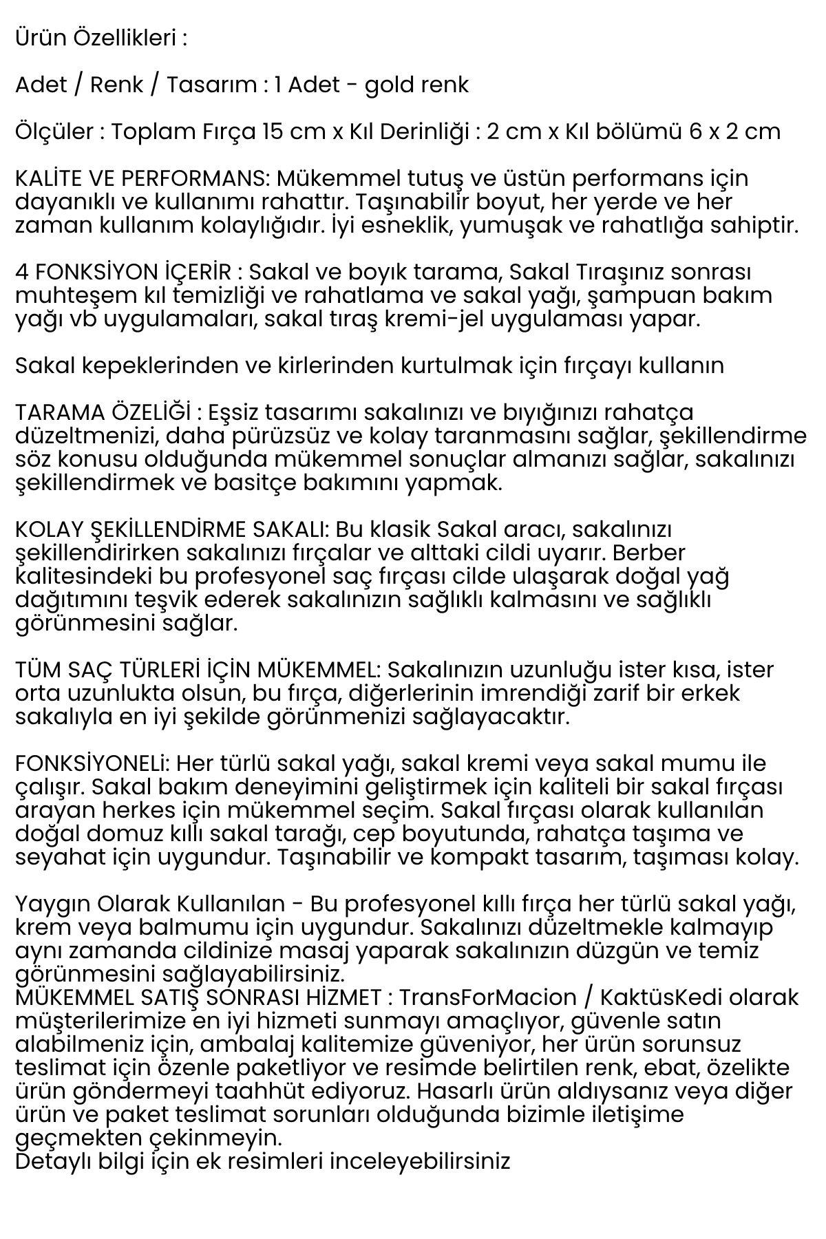 Gold Sakal Bıyık Tarama Fırçası  Sakal Bıyık Tarama Fırçası Çift Taraflı Sakal Tarak ve Fırça – Şekillendirici, Anti-Statik 721411