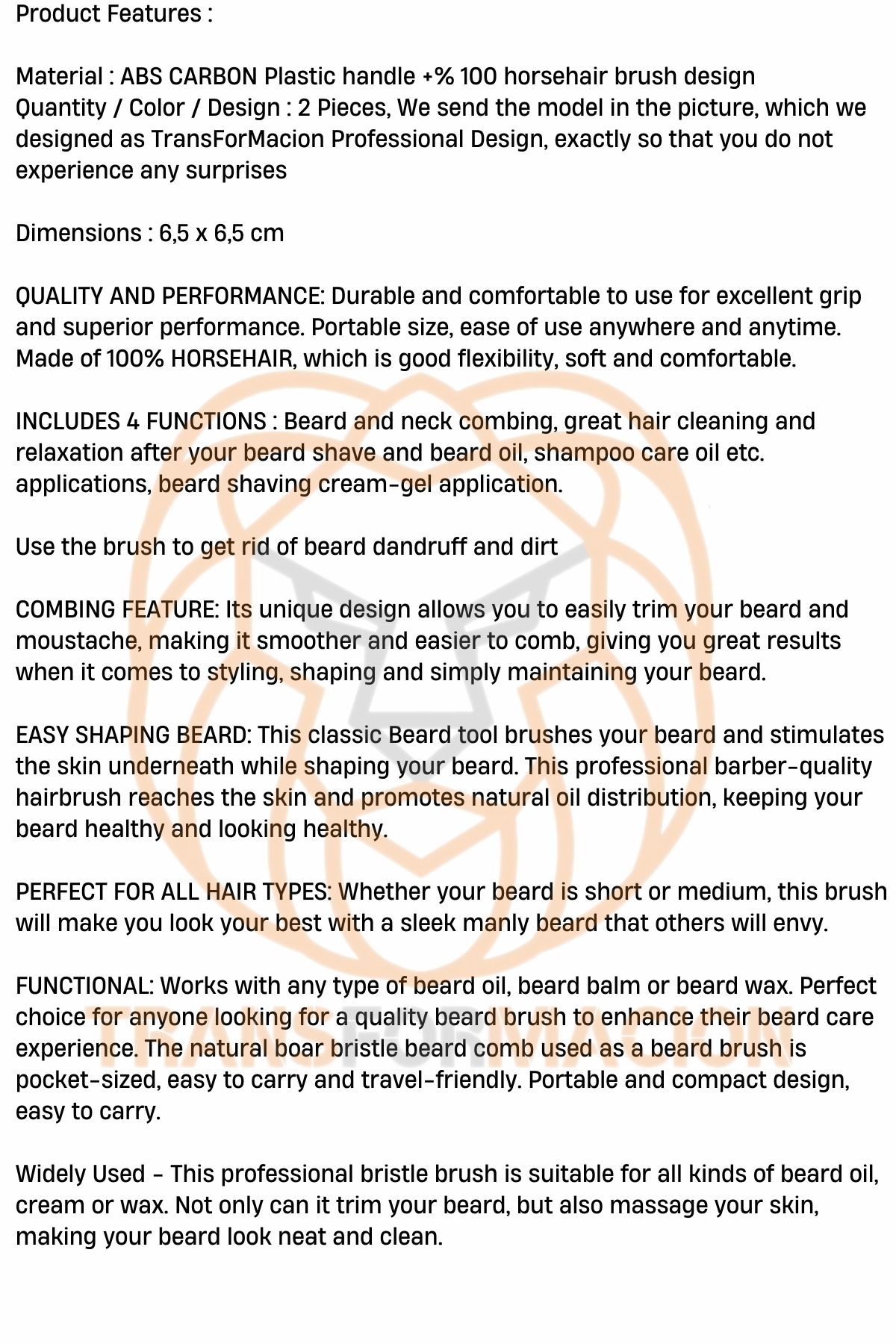 2'li At Kılı Sakal Tarama  Fırçası - Sakal Tarağı 721413