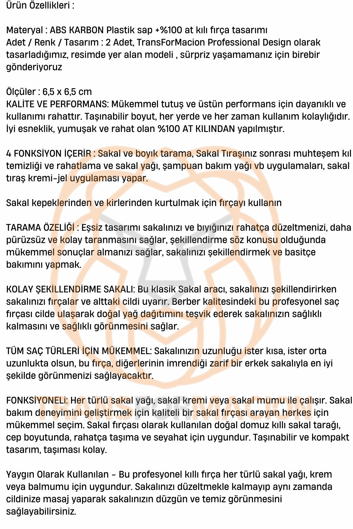 2'li At Kılı Sakal Tarama  Fırçası - Sakal Tarağı 721413