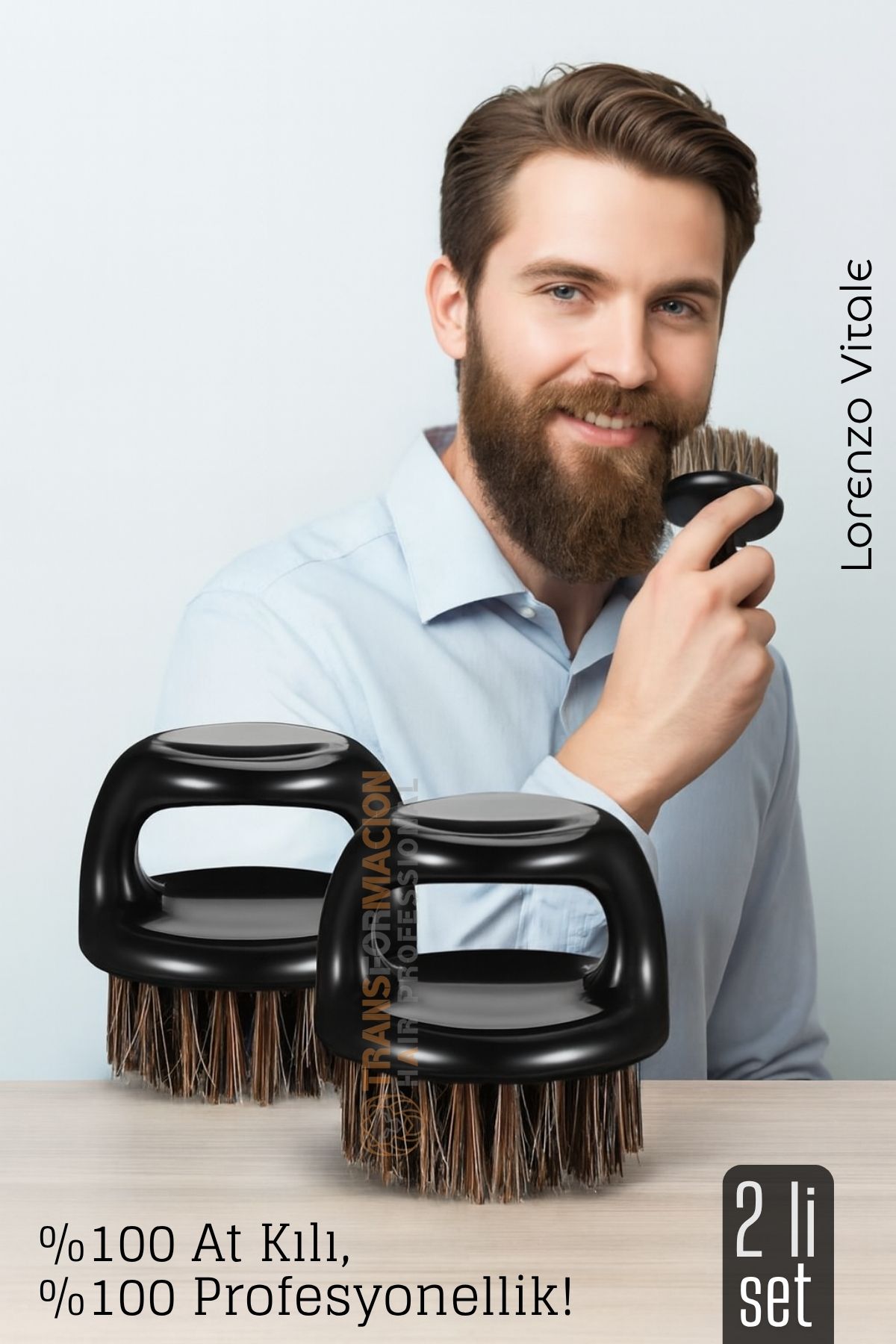 2'li At Kılı Sakal Tarama  Fırçası - Sakal Tarağı 721413