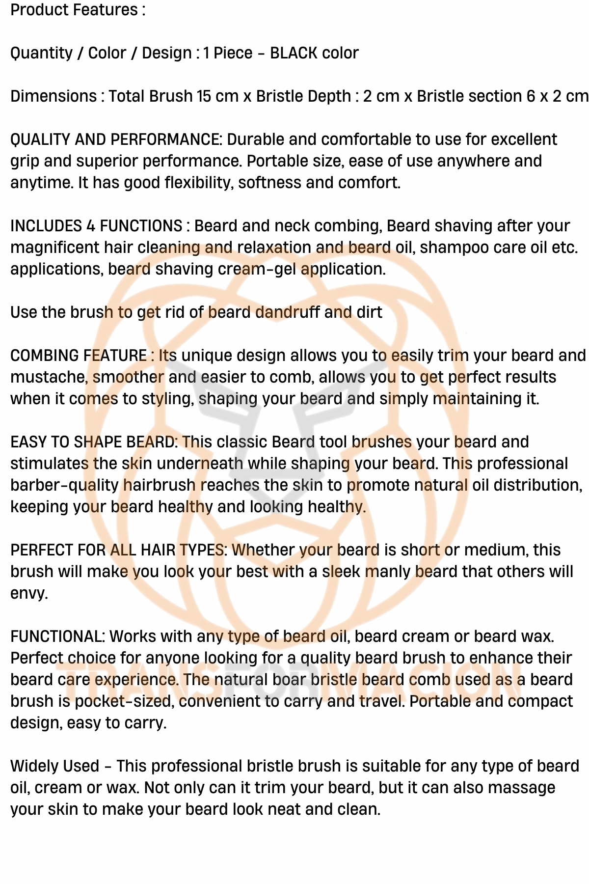 TransForMacion Sakal Bıyık Tarama Fırçası Sakal Tarağı 721414