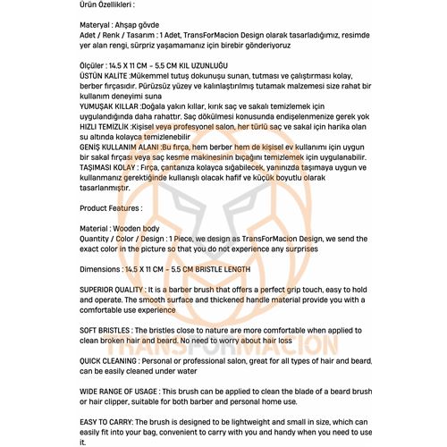 TransForMacion Ense Fırçası Berber Saç Kıl Tıraş Fırçası 721417  