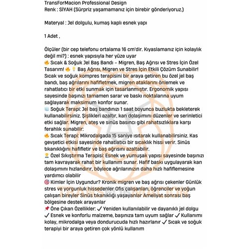 TransForMacion Sıcak Soğuk Jel Yüz Maskesi Baş Ağrısı Şişmiş Gözler Gerginlik Maskesi  721438