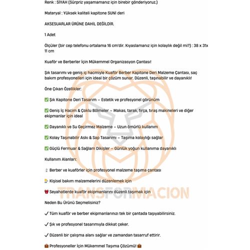 TransForMacion Kuaför Çantası Kapitone Deri Berber Çantası  721461