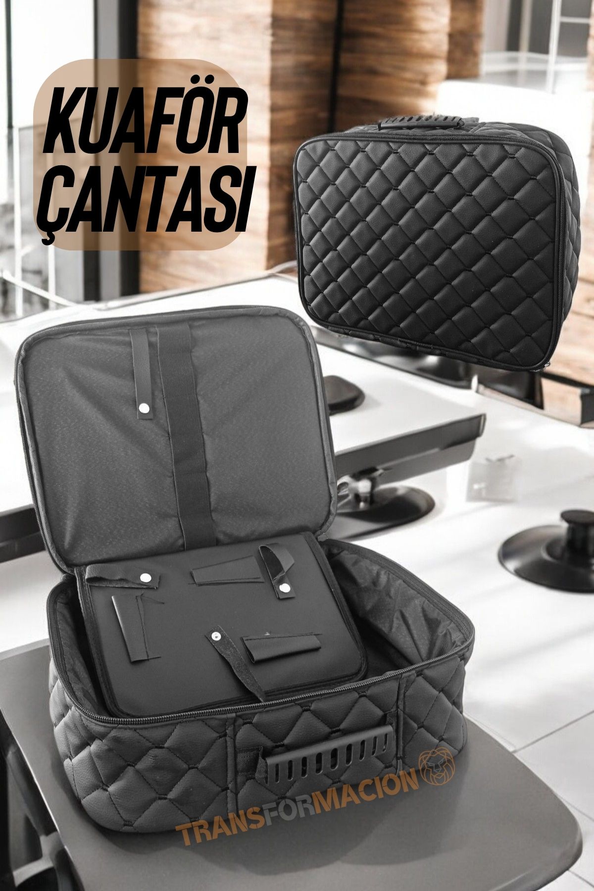 TransForMacion Kuaför Çantası Kapitone Deri Berber Çantası  721461