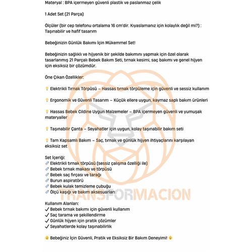 Transformacion Bebek Bakım Seti Çantalı Bebek Bakım Kiti 721463