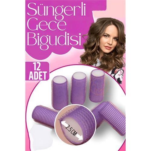 ModaCar Süngerli Gece Bigudisi 2.5 cm 12 Adet Solingen Professional 