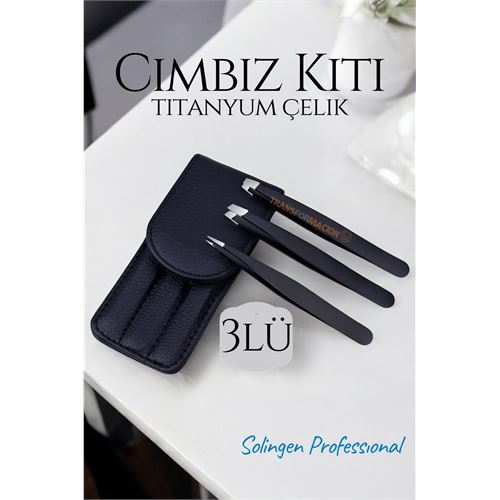 ModaCar Cımbız Kiti Deri Kılıflı Titanyum Çelik Solingen 