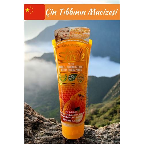 ModaCar WOKALI Yüz Peelingi Bal ve Badem Özü  Derin Gözenek Temizleyici Yüz Peeling Scrub 