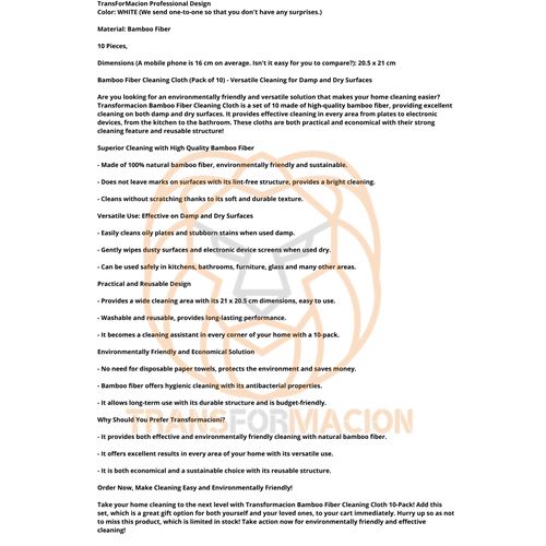 Transformacion Tüysüz Temizlik Eldiveni Islak ve Kuru Temizlik Eldiveni Bambu Lifi 721474