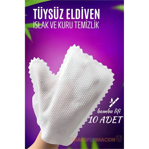 Transformacion Tüysüz Temizlik Eldiveni Islak ve Kuru Temizlik Eldiveni Bambu Lifi 721474