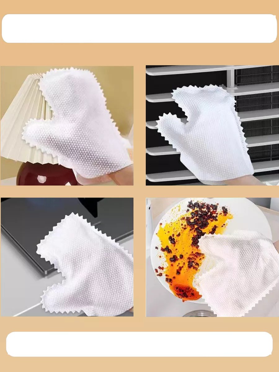 Tüysüz Temizlik Eldiveni Islak ve Kuru Temizlik Eldiveni Bambu Lifi 721474