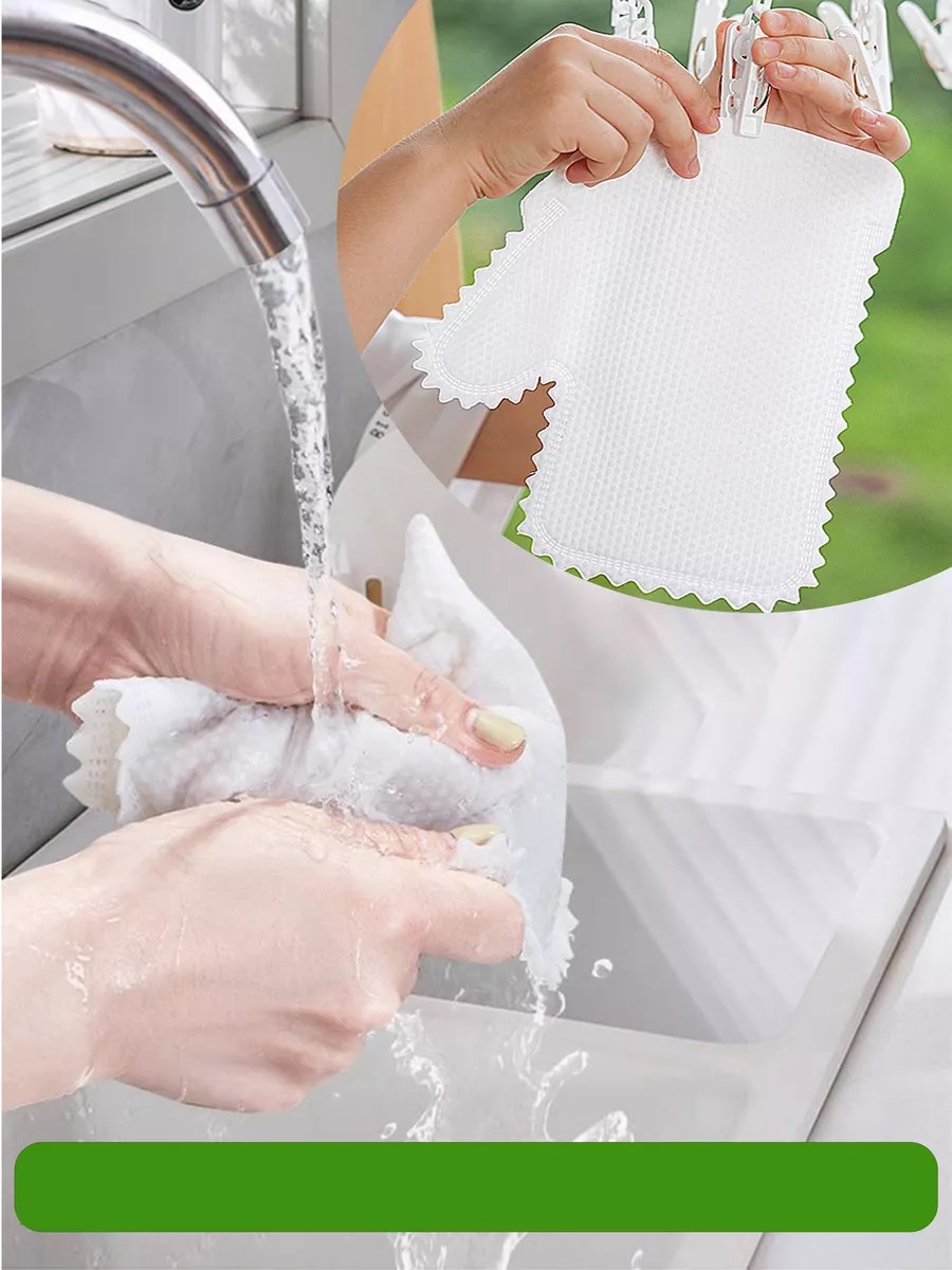 Tüysüz Temizlik Eldiveni Islak ve Kuru Temizlik Eldiveni Bambu Lifi 721474