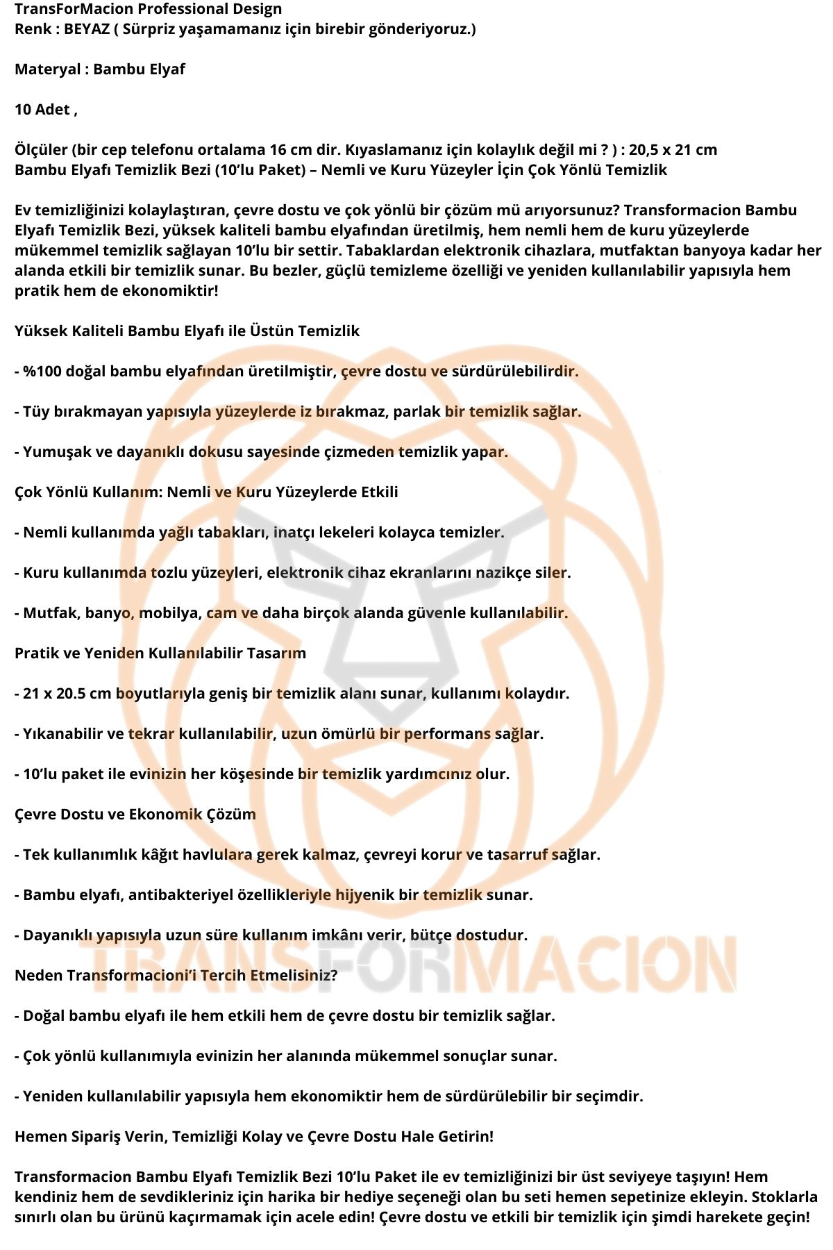 Tüysüz Temizlik Eldiveni Islak ve Kuru Temizlik Eldiveni Bambu Lifi 721474