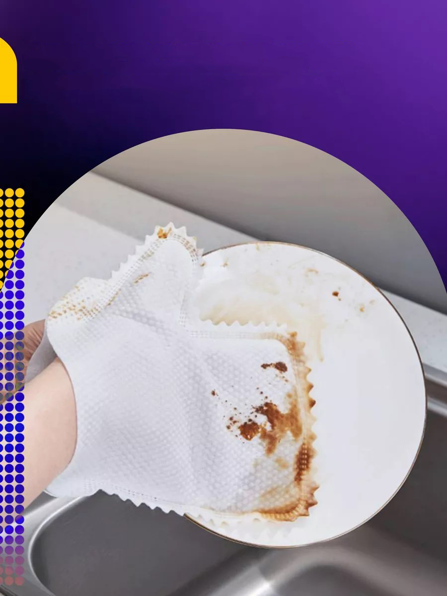 TüysüzTemizlik Eldiveni Islak ve Kuru Temizlik Eldiveni Bambu Lifi  