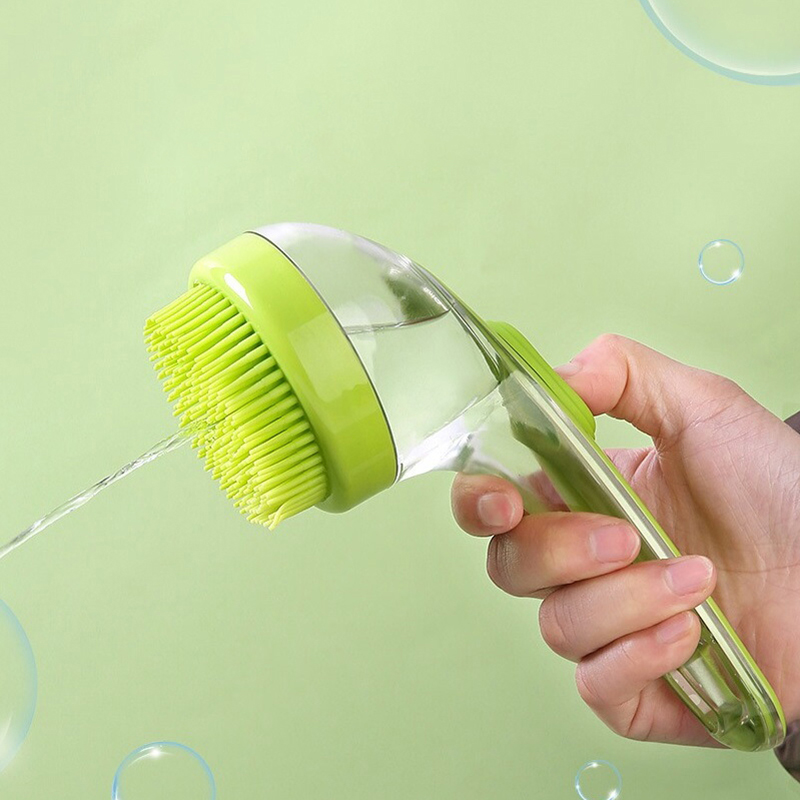 Şampuan Hazneli Silikon Saç Yıkama Peeling ve Masaj Fırçası 