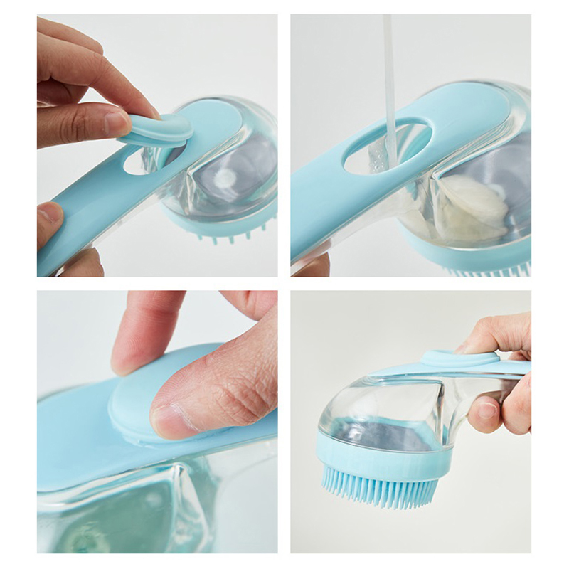 Şampuan Hazneli Silikon Saç Yıkama Peeling ve Masaj Fırçası 