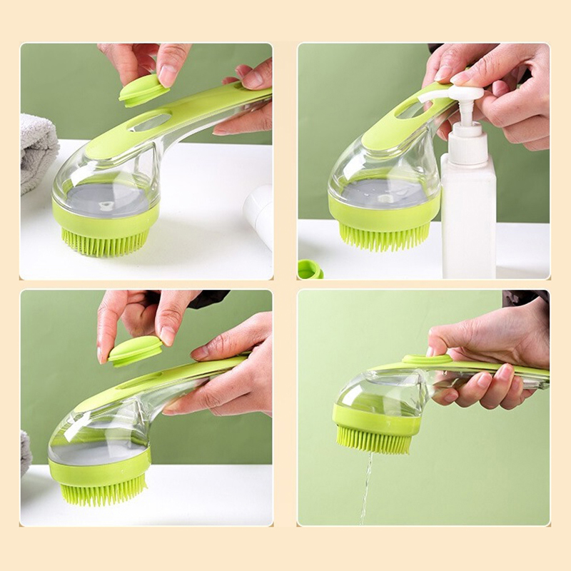 Şampuan Hazneli Silikon Saç Yıkama Peeling ve Masaj Fırçası 