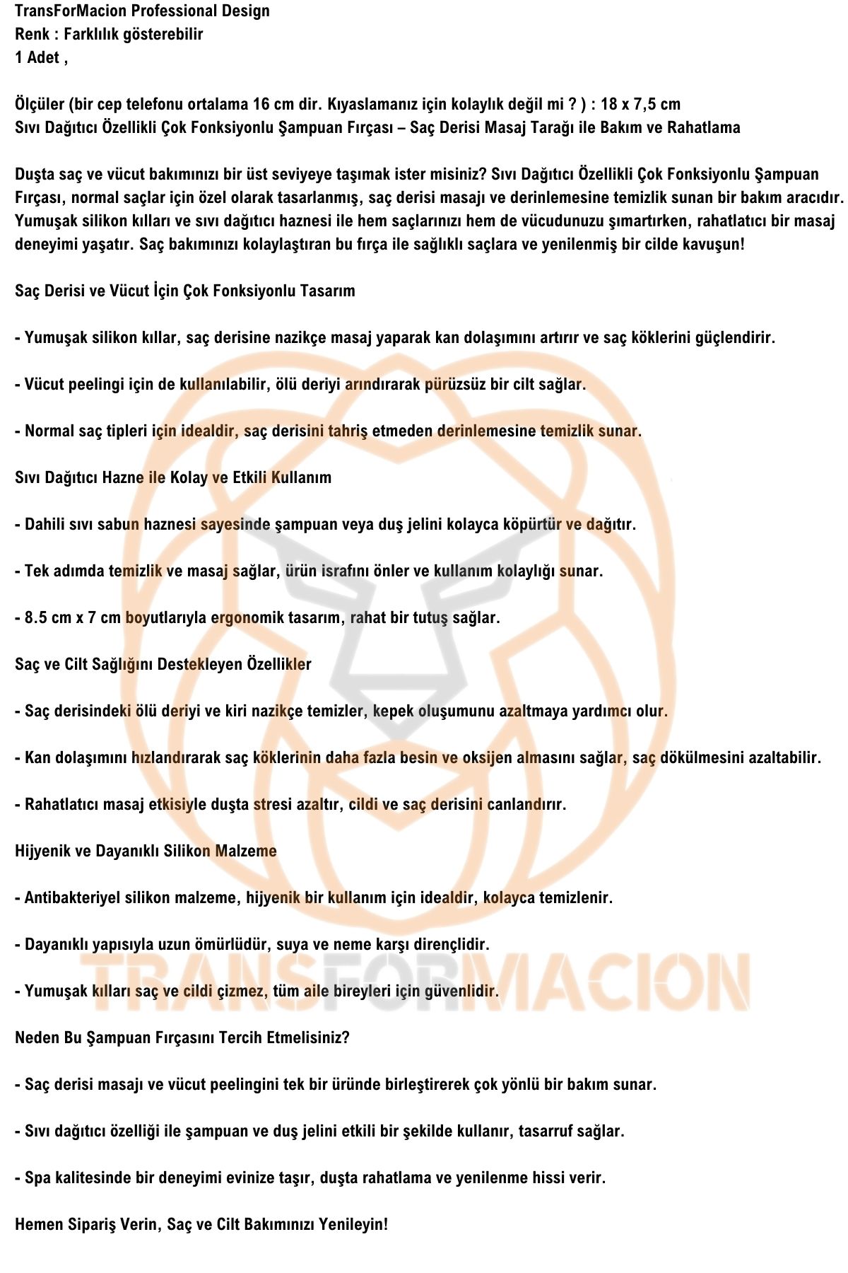 Şampuan Hazneli Silikon Saç Yıkama Peeling ve Masaj Fırçası 