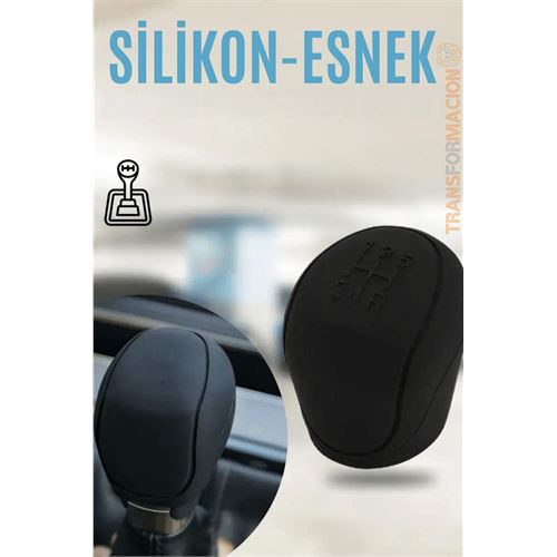ModaCar Siyah Silikon Esnek Her Araca Vites Topuzu 