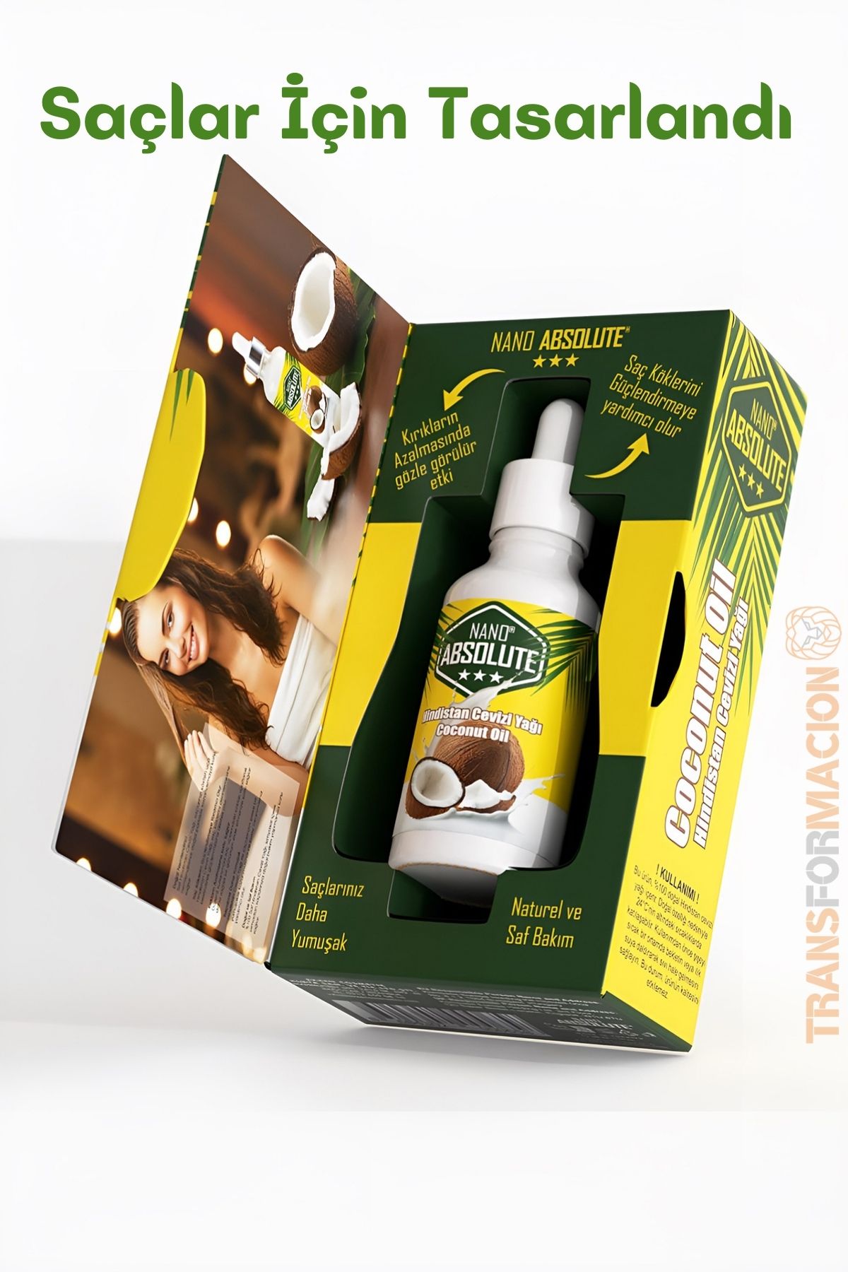 Saçlar İçin Hindistan Cevizi Yağı 50 Ml Nano Absolute 