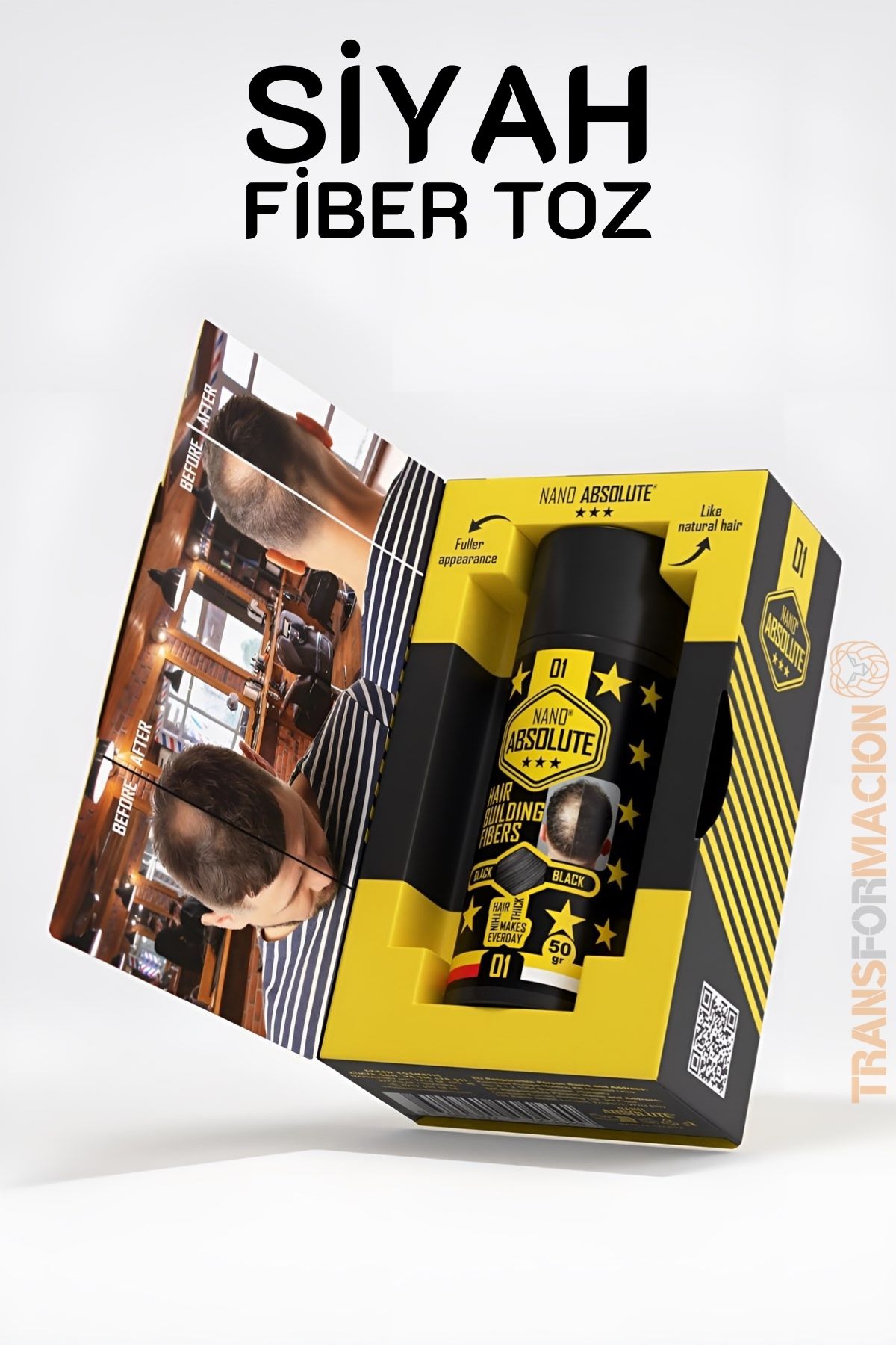 Saç Dolgunlaştırıcı Fiber Topik Toz SİYAH 50 Gram 