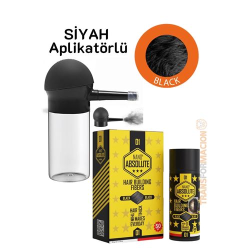 TransForMacion Aplikatörlü Saç Dolgunlaştırıcı Fiber Topik Toz SİYAH 50 Gram 721499