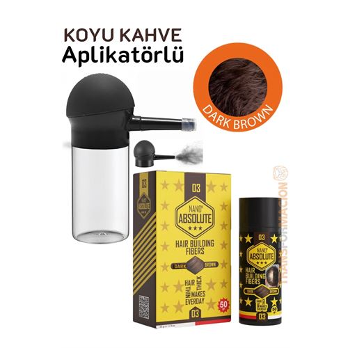 TransForMacion Aplikatörlü Saç Dolgunlaştırıcı Fiber Topik Toz KOYU TON KAHVERENGİ 721501