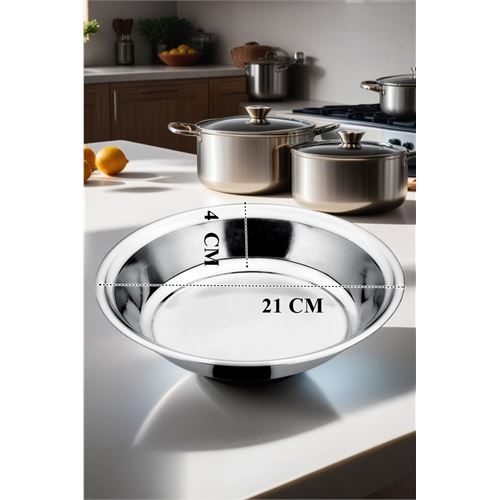 Paslanmaz Çelik Tabak Seti Kamp Piknik Tabağı 6 ADET 721502