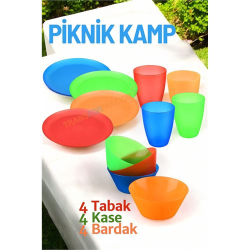TransForMacion Tabak Kase Bardak Seti Kamp Piknik Seti 12 adet 721509