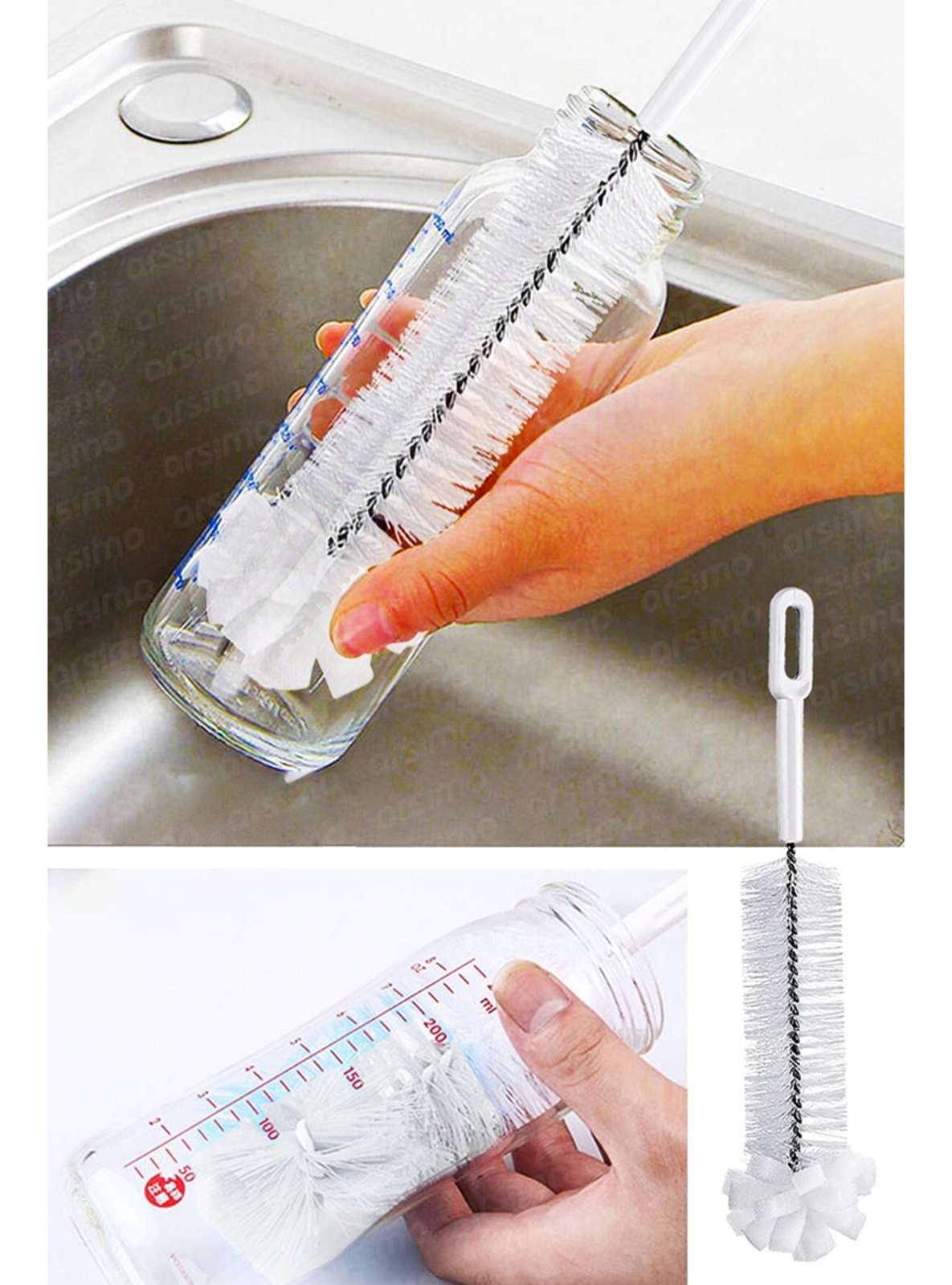 ModaCar Kavanoz Temizleme Fırçası Şişe Biberon Dar BölgeTemizleyici Fırça 