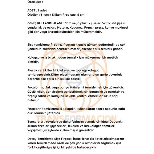 ModaCar Kavanoz Temizleme Fırçası Şişe Biberon Dar BölgeTemizleyici Fırça 