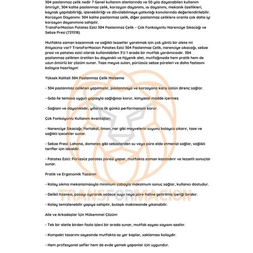 Transformacion Patates Ezici 304 Paslanmaz Çelik Narenciye Sıkacağı Sebze Presi 721518