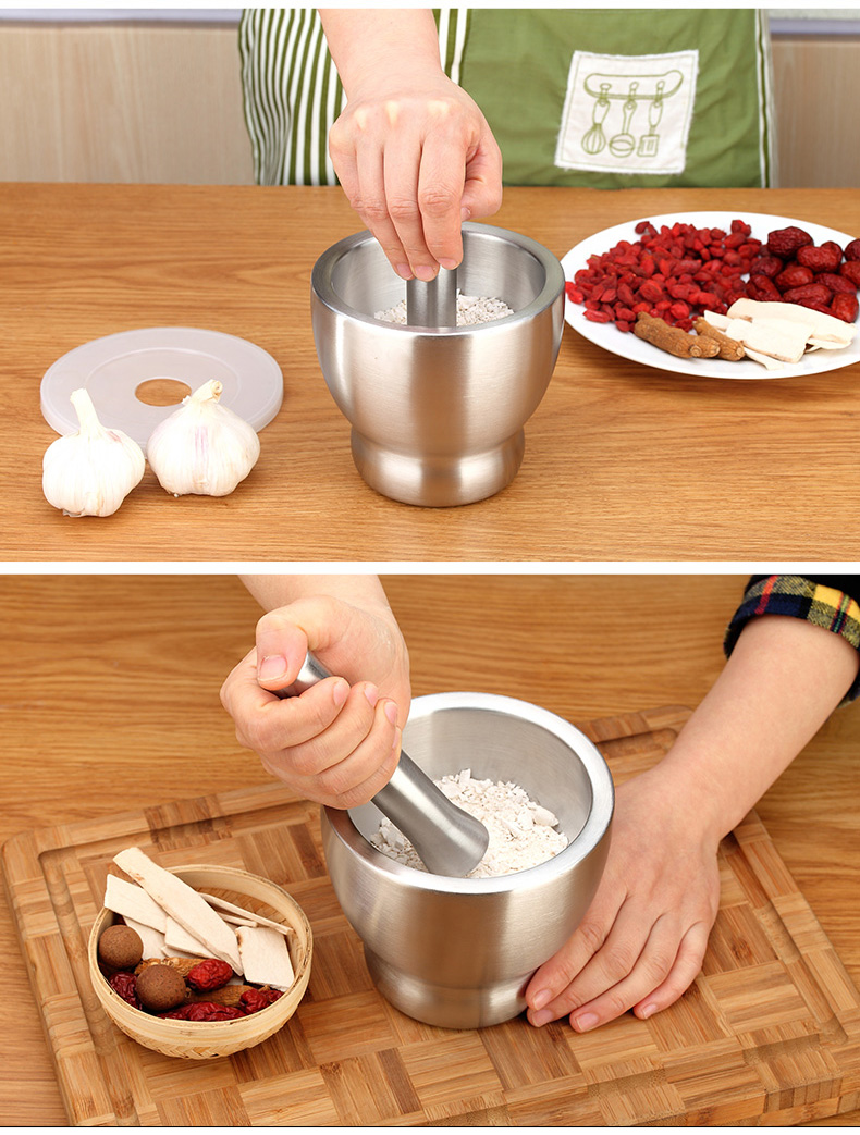 TransForMacion Sarımsak Ezici Sarımsak Havanı 304 Paslanmaz Çelik Baharat İlaç Ezici 721519