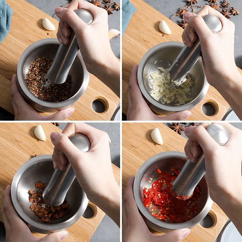 TransForMacion Sarımsak Ezici Sarımsak Havanı 304 Paslanmaz Çelik Baharat İlaç Ezici 721519